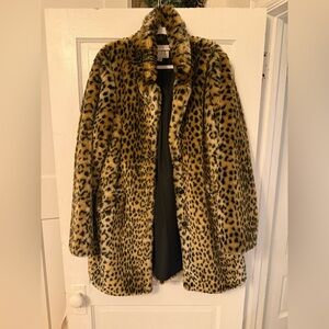 Leopard Print Faux Fur Coat
